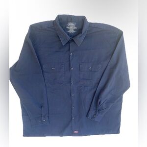 Dickies Men’s 2XL Navy Blue Button Down Work Shirt